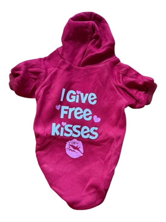 Other - Red Pet Hoodie "I Give Free Kisses"
